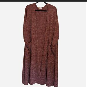 LuLaRoe, heathered, mauve, duster, size XL